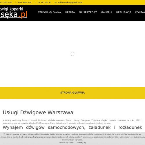 Warszawa - dźwigi sprzedaż