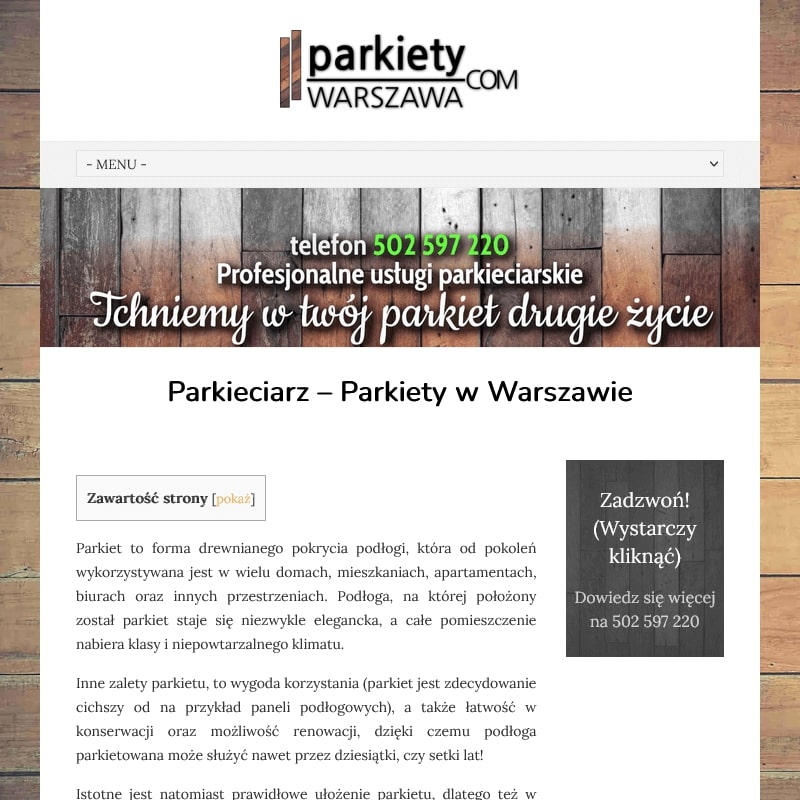 Cyklinowanie parkietów w Warszawie